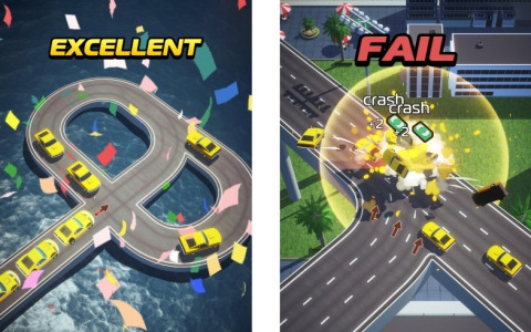 クラッシュしないようにタイミングよく車を発車させるハイパーカジュアルゲーム「クラッシュサーキット」が配信！
