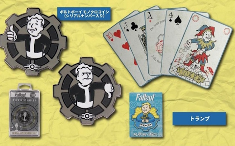 「Fallout」よりVault Boyがデザインされたモノクロコインとトランプの予約受付が開始！
