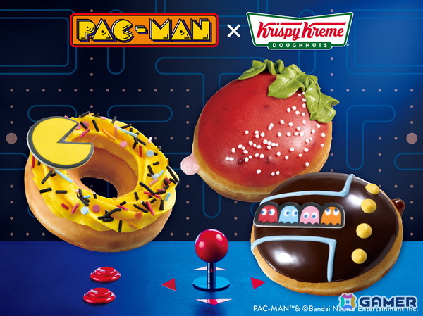 「パックマン」と「クリスピー・クリーム・ドーナツ」がコラボ！ゲームの世界観を表現したコラボドーナツ3種が5月14日より発売の画像1