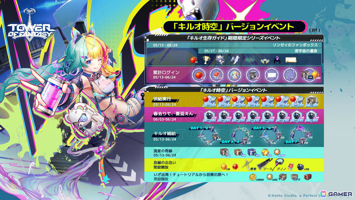 「タワーオブファンタジー」Ver.5.0「キルオ時空」が配信!スケボー型の武器で戦う新アバター「リンゼイ(CV:飯田ヒカル)」が登場の画像