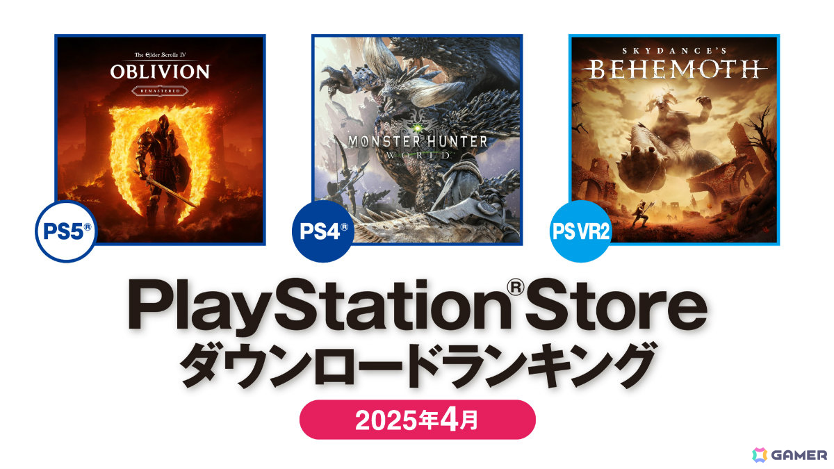 PS Storeの2025年4月ダウンロードランキングが発表！PS5では「オブリビオン」リマスター版が1位、「Clair Obscur: Expedition 33」が3位にの画像