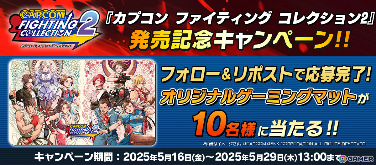 「カプコン ファイティング コレクション2」が発売!収録タイトルのアート入り自己紹介カードが配布、ユーザーアンケートも実施の画像