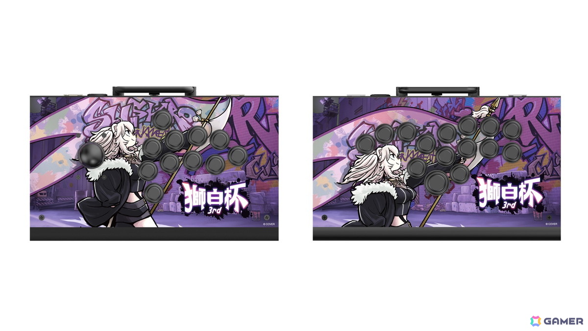 組み立て式セミカスタムアケコン「iO」と獅白ぼたんさん主催のイベント「獅白杯3rd」のコラボアケコンが販売中!キービジュアルを使用した個性的なデザインに注目の画像
