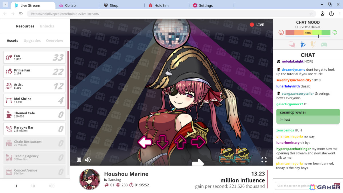 ホロライブタレントの配信をモチーフにした癒し系クリッカーゲーム「Holoidle」が6月6日にリリース！の画像2