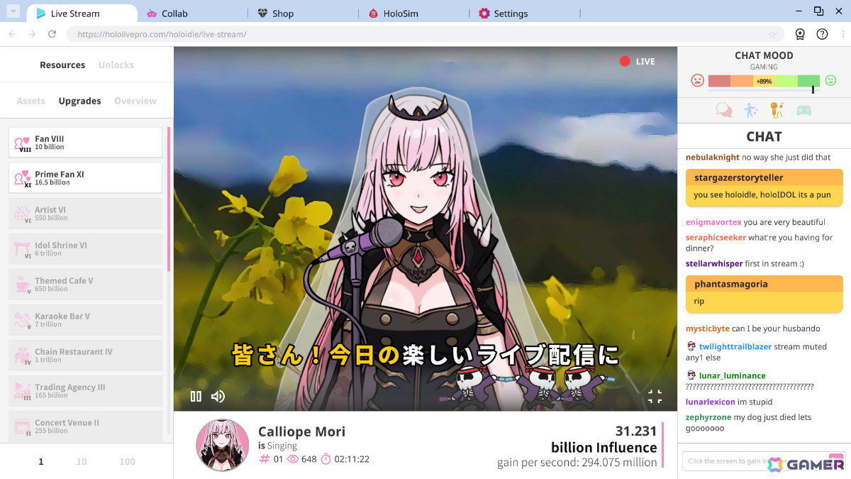 ホロライブタレントの配信をモチーフにした癒し系クリッカーゲーム「Holoidle」が6月6日にリリース！の画像3