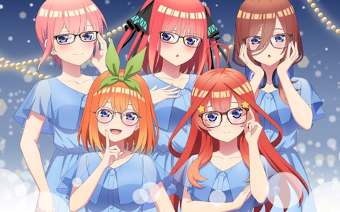 アニメ「五等分の花嫁＊」と「Zoff」のコラボメガネが予約受付中！メガネをかけた五つ子の描き下ろしイラストアイテムが付属