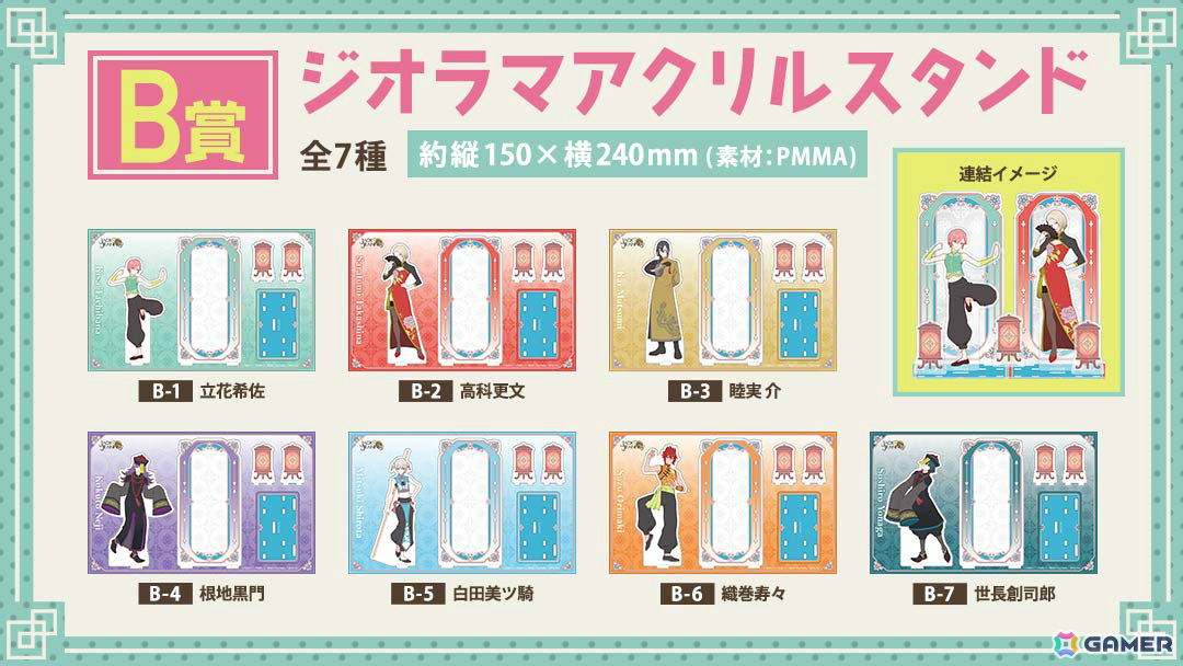 ブロッコリーオンラインくじ ジャックジャンヌ クッションA賞 D賞 根地 ジャックジャンヌ」カラフルなチャイナ風衣装をまとったクォーツ生7人