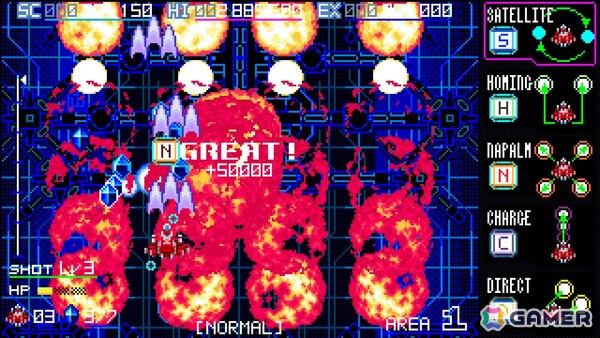 5つサブウェポンを使い分ける縦スクロールシューティング「ブレイズオブストーム」の体験版がSteamで公開！の画像