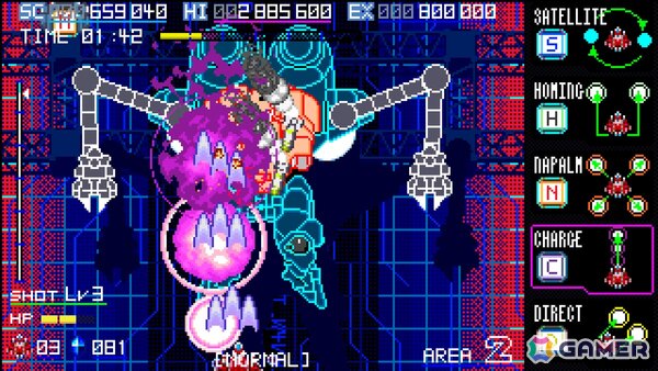 5つサブウェポンを使い分ける縦スクロールシューティング「ブレイズオブストーム」の体験版がSteamで公開！の画像