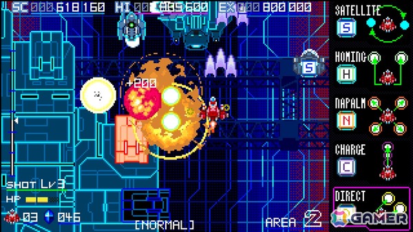 5つサブウェポンを使い分ける縦スクロールシューティング「ブレイズオブストーム」の体験版がSteamで公開！の画像