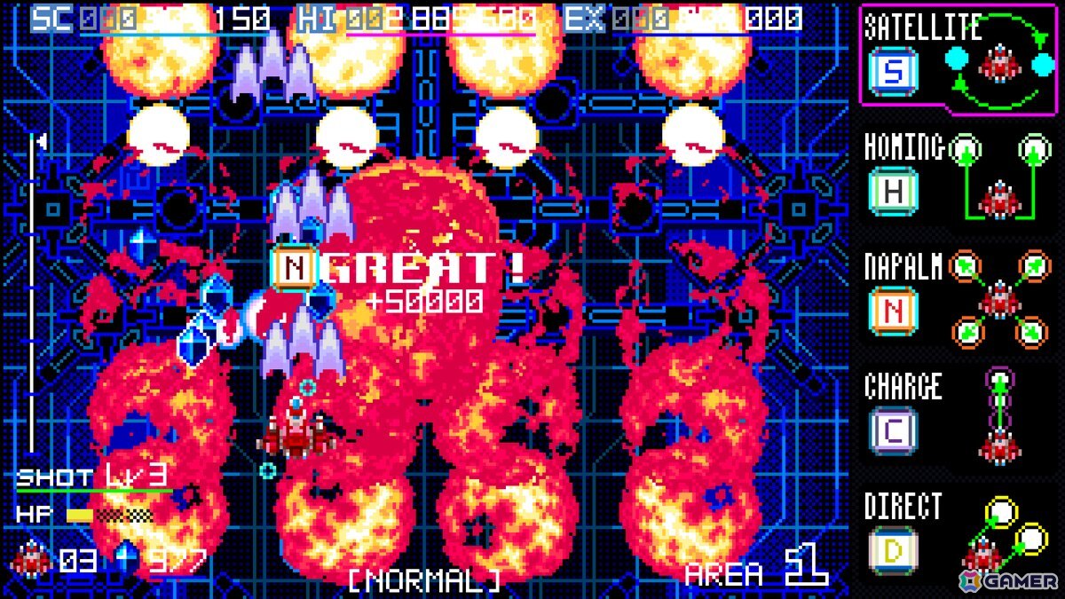 5つサブウェポンを使い分ける縦スクロールシューティング「ブレイズオブストーム」の体験版がSteamで公開！の画像10