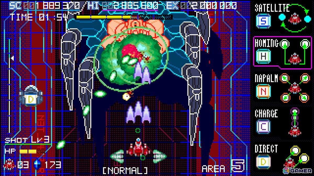 5つサブウェポンを使い分ける縦スクロールシューティング「ブレイズオブストーム」の体験版がSteamで公開！の画像11