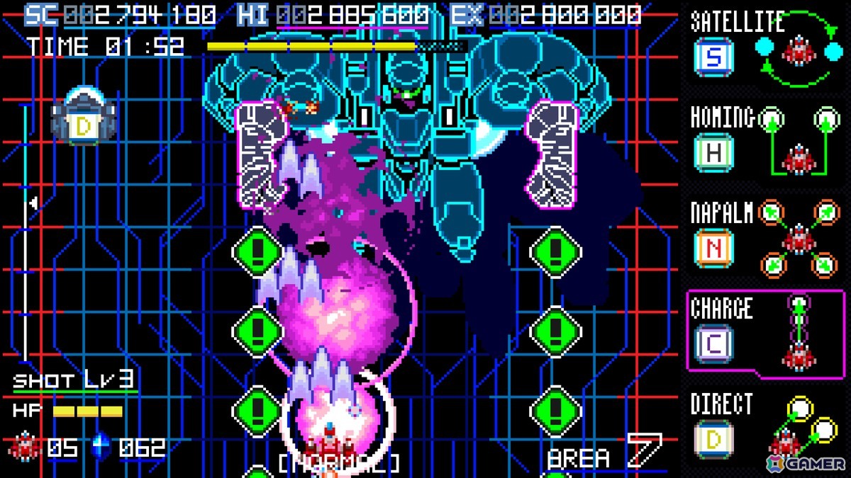 5つサブウェポンを使い分ける縦スクロールシューティング「ブレイズオブストーム」の体験版がSteamで公開！の画像12