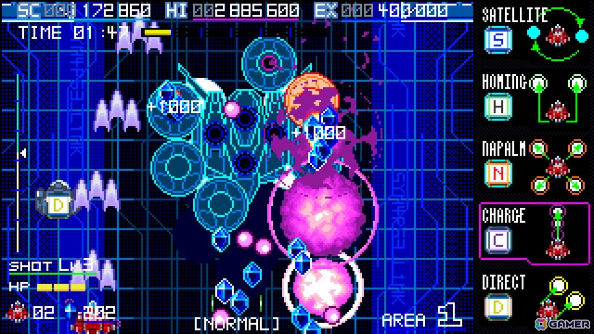 5つサブウェポンを使い分ける縦スクロールシューティング「ブレイズオブストーム」の体験版がSteamで公開！の画像13