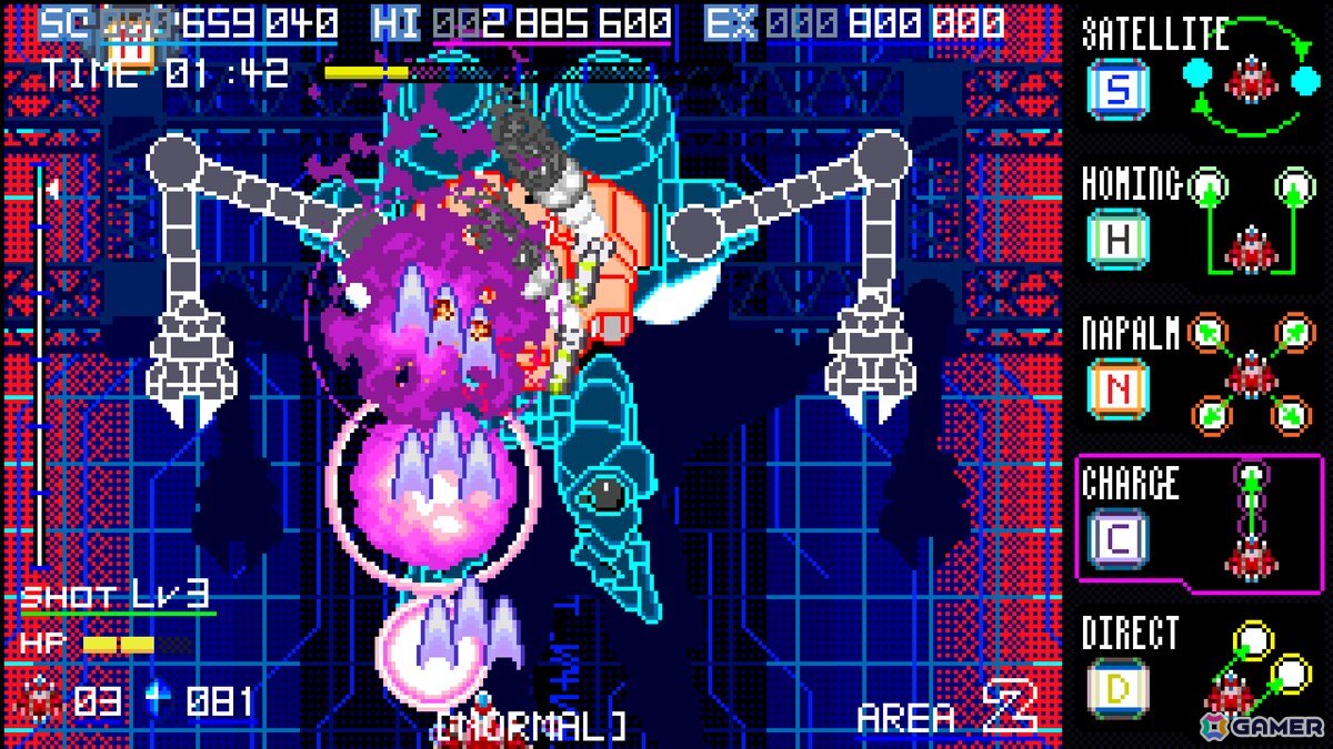 5つサブウェポンを使い分ける縦スクロールシューティング「ブレイズオブストーム」の体験版がSteamで公開！の画像4