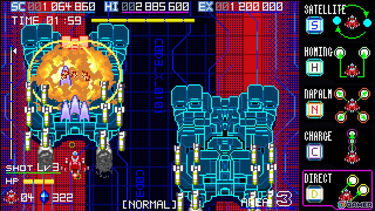 5つサブウェポンを使い分ける縦スクロールシューティング「ブレイズオブストーム」の体験版がSteamで公開！の画像5