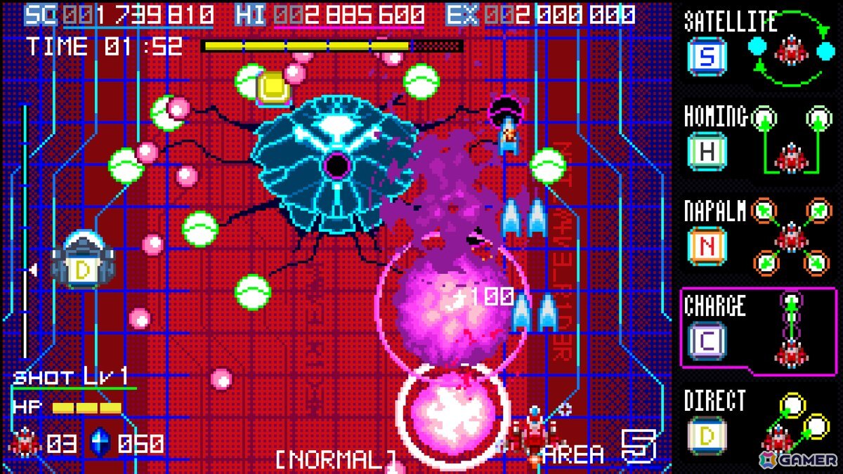 5つサブウェポンを使い分ける縦スクロールシューティング「ブレイズオブストーム」の体験版がSteamで公開！の画像6