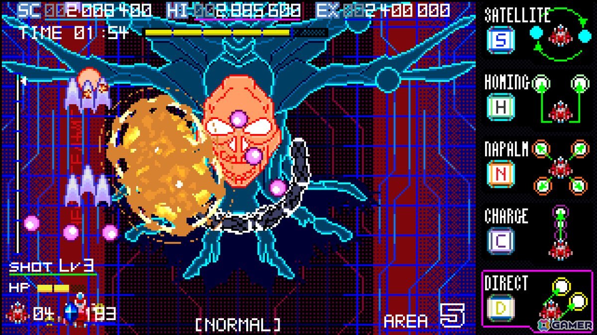 5つサブウェポンを使い分ける縦スクロールシューティング「ブレイズオブストーム」の体験版がSteamで公開！の画像7