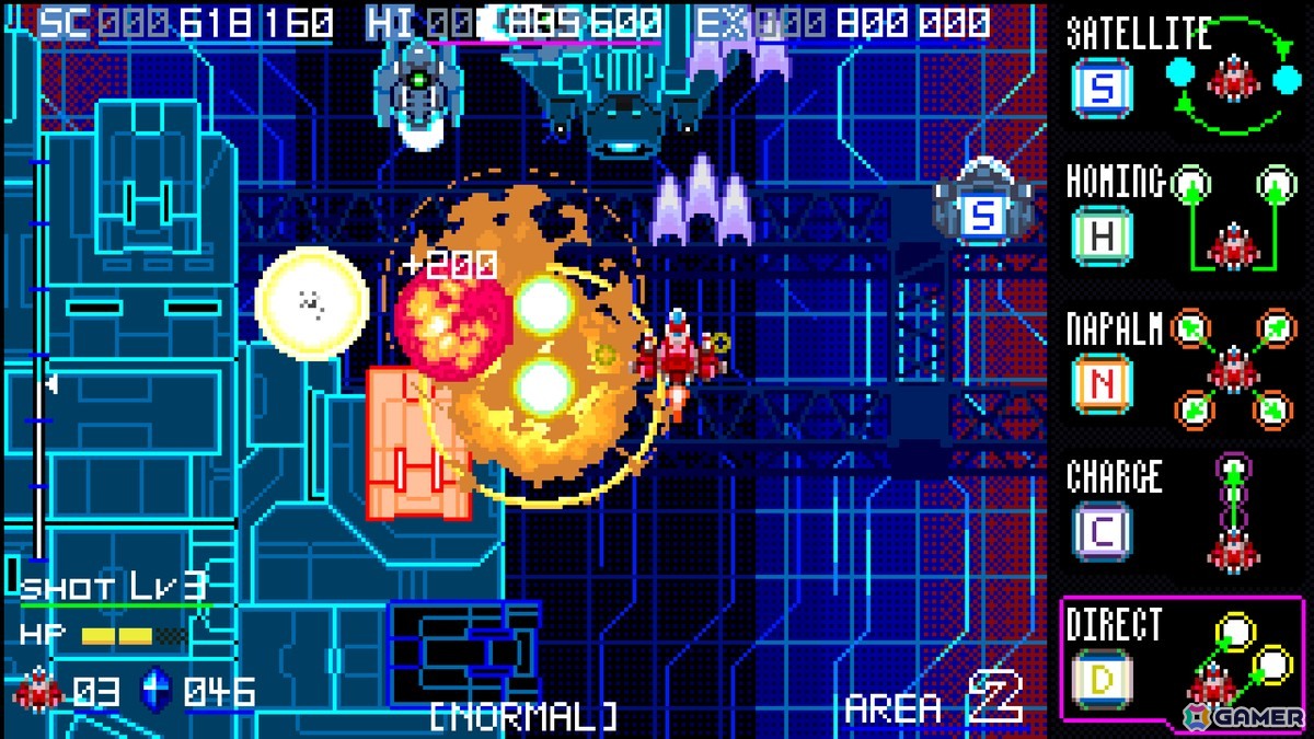 5つサブウェポンを使い分ける縦スクロールシューティング「ブレイズオブストーム」の体験版がSteamで公開！の画像9