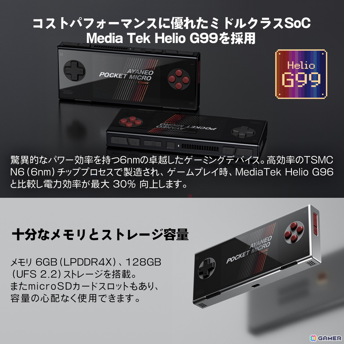 レトロなデザインが特徴的なAndroidポータブルゲーミングデバイス「AYANEO POCKET MICRO Classic 国内正規版」が6月6日に発売！の画像4