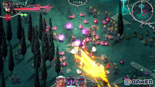 「東方」や「ヴァンサバ」からインスピレーションを得た弾幕サバイバルデッキ構築ゲーム「ヘル・メイデン」のSteamページが公開！の画像