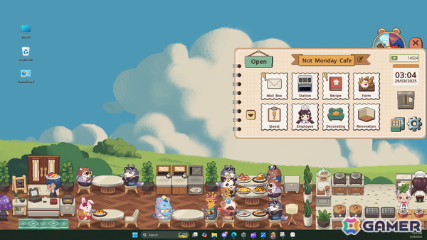 YoutubeやTwitchのコメントでつながる放置系カフェ経営ゲーム「月曜が来ないカフェ」の体験版がSteamで配信！の画像