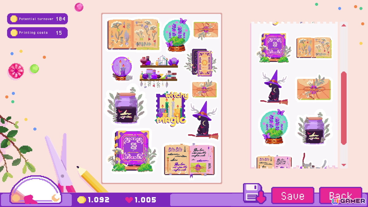 ステッカーショップシミュレーションゲーム「Sticky Business」で魔法の魅力が詰まった追加コンテンツ「Book of Shadows」が配信！の画像