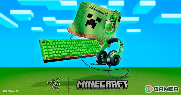 Razerと「マイクラ」のコラボゲーミングデバイスが6月27日に発売！クリーパーモチーフのヘッドセットやマウスなど4製品がラインアップの画像1