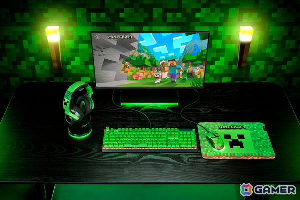 Razerと「マイクラ」のコラボゲーミングデバイスが6月27日に発売！クリーパーモチーフのヘッドセットやマウスなど4製品がラインアップの画像3