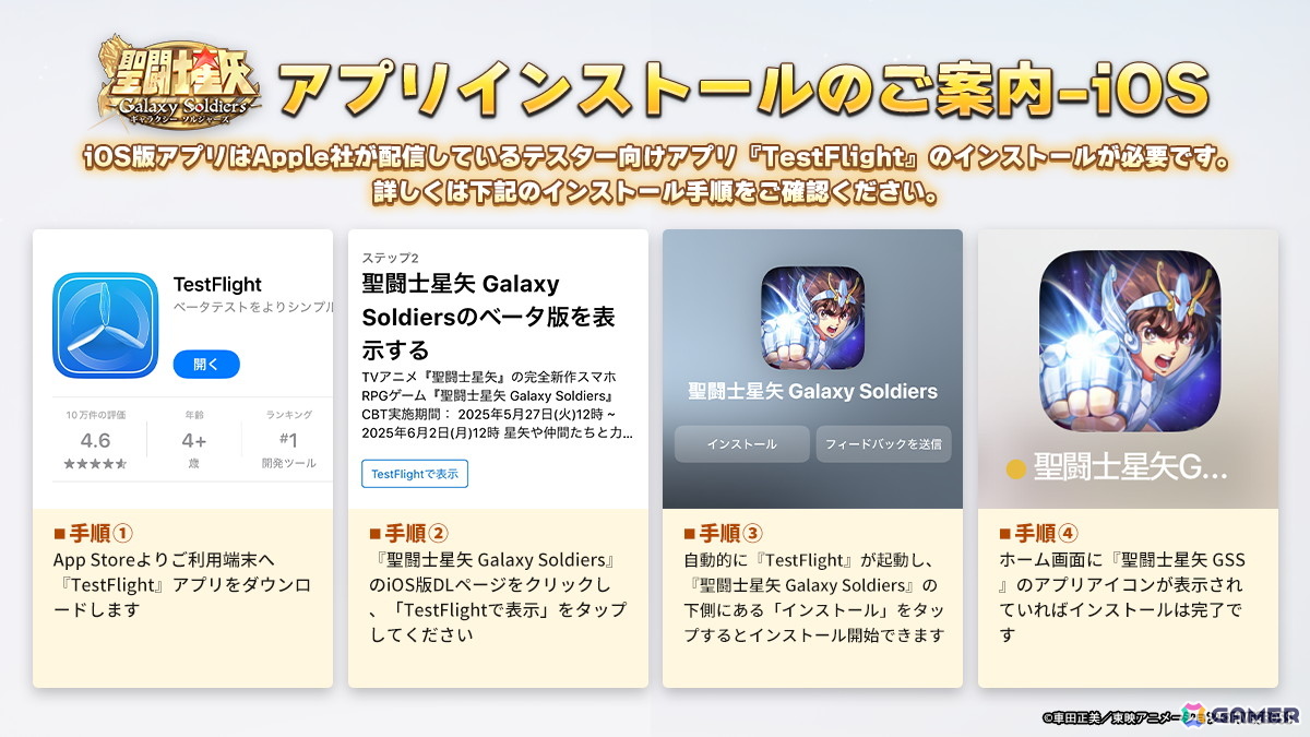 「聖闘士星矢 Galaxy Soldiers」のCBTがスタート！フレームやゴールドなどの参加特典もの画像