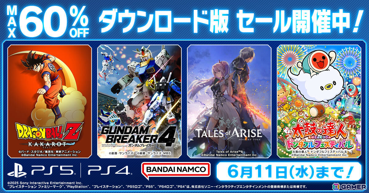 「鉄拳8」「ドラゴンボールZ KAKAROT」「ガンダムブレイカー4」などが最大60%オフとなるBNEのDL版セールが開催!の画像