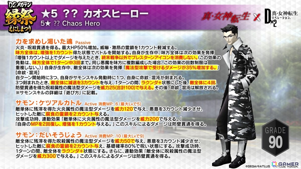 「D×2メガテン」ロウヒーロー、カオスヒーローが登場する「D2縁祭 -真・女神転生- 第2弾」の詳細が公開!ファンミーティングの開催も発表の画像