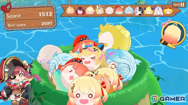 マリン船長の愛を積み上げる3Dパズルゲーム「ホロライブお宝マウンテン てんこ盛りVer」がSwitchで6月19日に配信！の画像