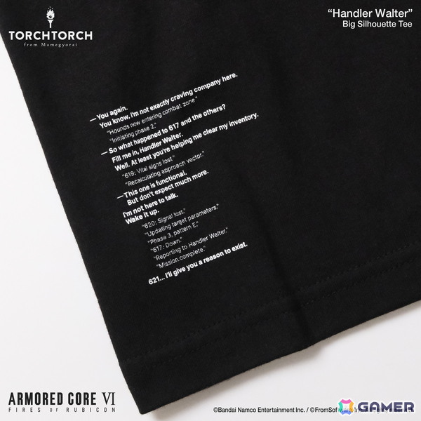 「ARMORED CORE VI FIRES OF RUBICON」の「ハンドラー・ウォルター」と「オーネスト・ブルートゥ」デザインのTシャツ2種の予約受付が開始！の画像