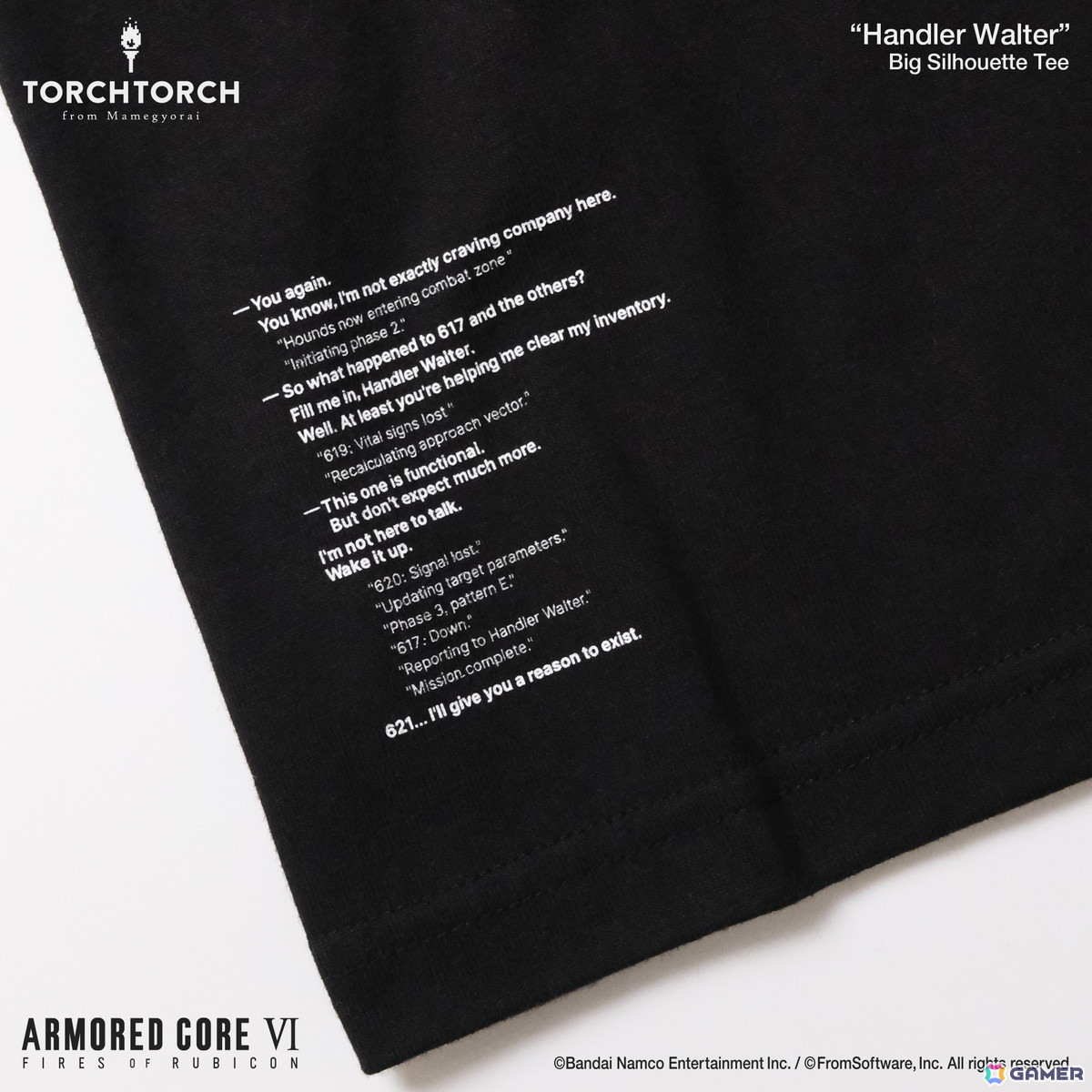「ARMORED CORE VI FIRES OF RUBICON」の「ハンドラー・ウォルター」と「オーネスト・ブルートゥ」デザインのTシャツ2種の予約受付が開始！の画像4