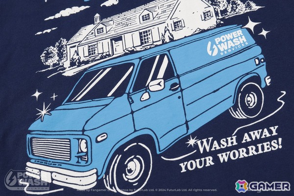 「PowerWash Simulator」コラボのTシャツとピンバッジがFangamer Japanにて販売開始！セット購入でロゴ入りスポンジがもらえるの画像