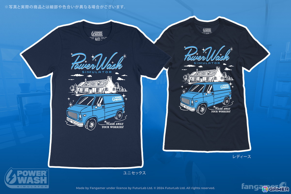 「PowerWash Simulator」コラボのTシャツとピンバッジがFangamer Japanにて販売開始！セット購入でロゴ入りスポンジがもらえるの画像