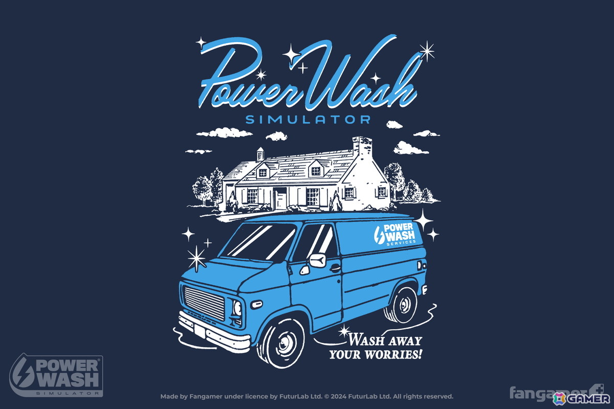 「PowerWash Simulator」コラボのTシャツとピンバッジがFangamer Japanにて販売開始！セット購入でロゴ入りスポンジがもらえるの画像4