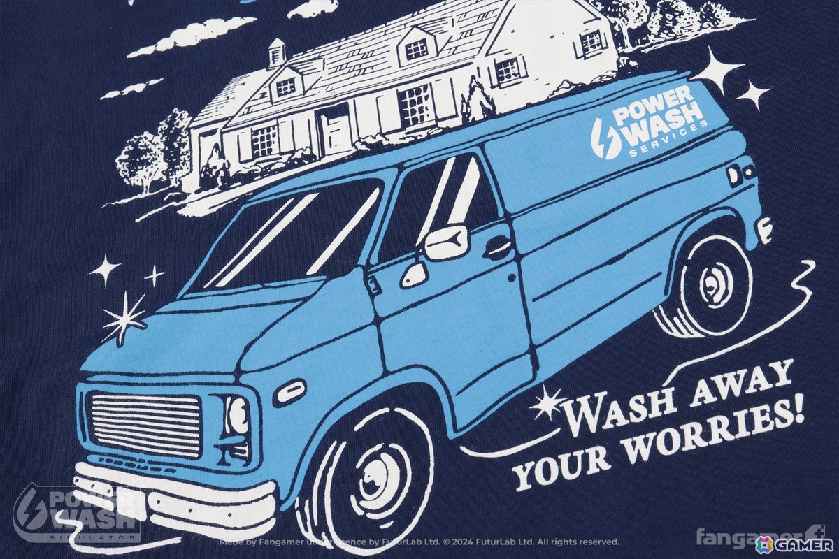「PowerWash Simulator」コラボのTシャツとピンバッジがFangamer Japanにて販売開始！セット購入でロゴ入りスポンジがもらえるの画像5
