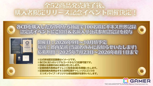 「アイドルマスター ミリオンライブ！」周年記念楽曲ソロコレクション52週連続リリース企画「SPECIAL SOLO RECORDS」がギネス世界記録に挑戦！の画像5
