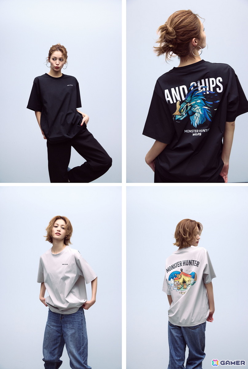 カプコンの「AND CHIPS」より「モンスターハンターワイルズ」デザインのTシャツやトートバッグが登場!デザインはNIKO24氏とROKU氏が担当の画像