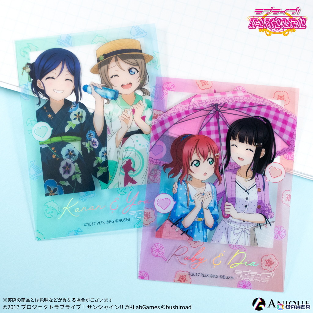 「ラブライブ!スクールアイドルフェスティバル」のペアイラストを楽しめるμ'sとAqoursの新規オリジナルグッズがAniqueショップで登場!の画像