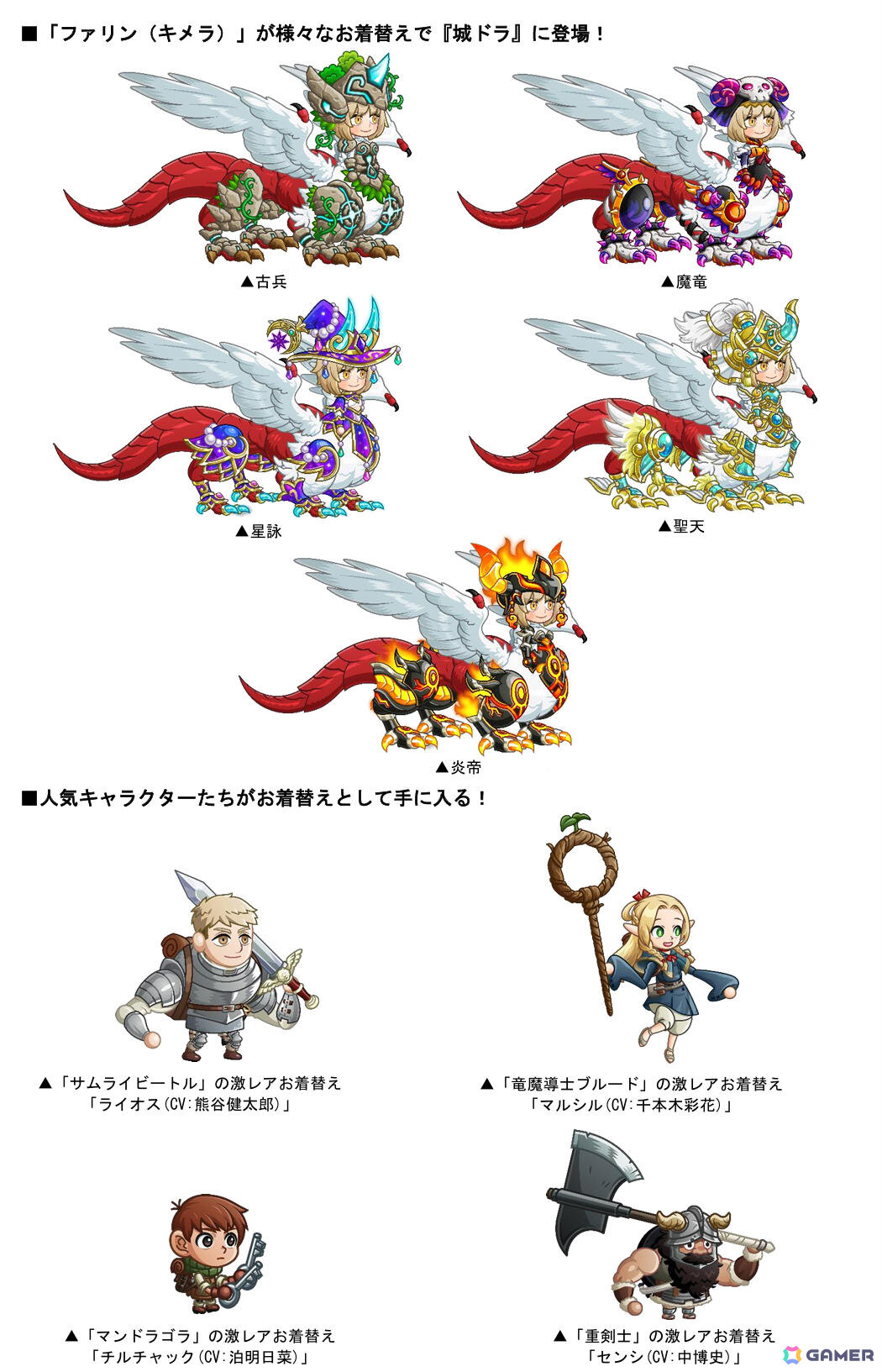 キメラの姿になったファリンが「城とドラゴン」に参戦!?TVアニメ「ダンジョン飯」コラボが本日より開催の画像