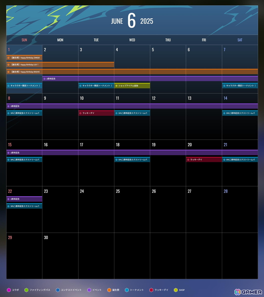 「スト6」発売2周年を記念したイベントが開催！一味違うルールが楽しめる「エクストリームバトルトーナメント」やゲーム内SHOPのセールなどが登場の画像