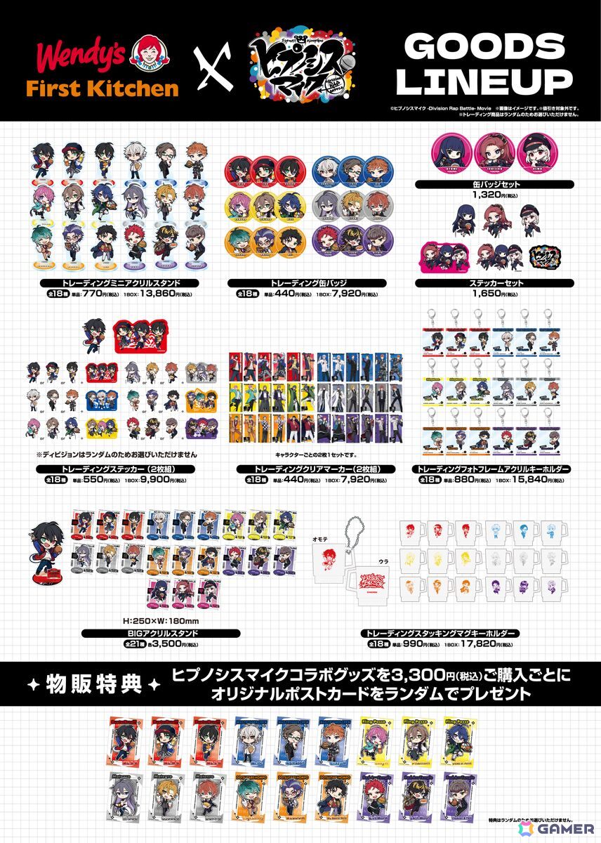 映画「ヒプノシスマイク -Division Rap Battle-」コラボがウェンディーズ・ファーストキッチンにてスタート!5店舗限定でコラボメニューや限定グッズを販売の画像