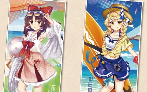 「東方LostWord」夏らしい装いの霊夢、魔理沙がハイブリッドフェイスタオルとなって登場！「博麗神社夏祭り2025inよみうりランド」で先行販売