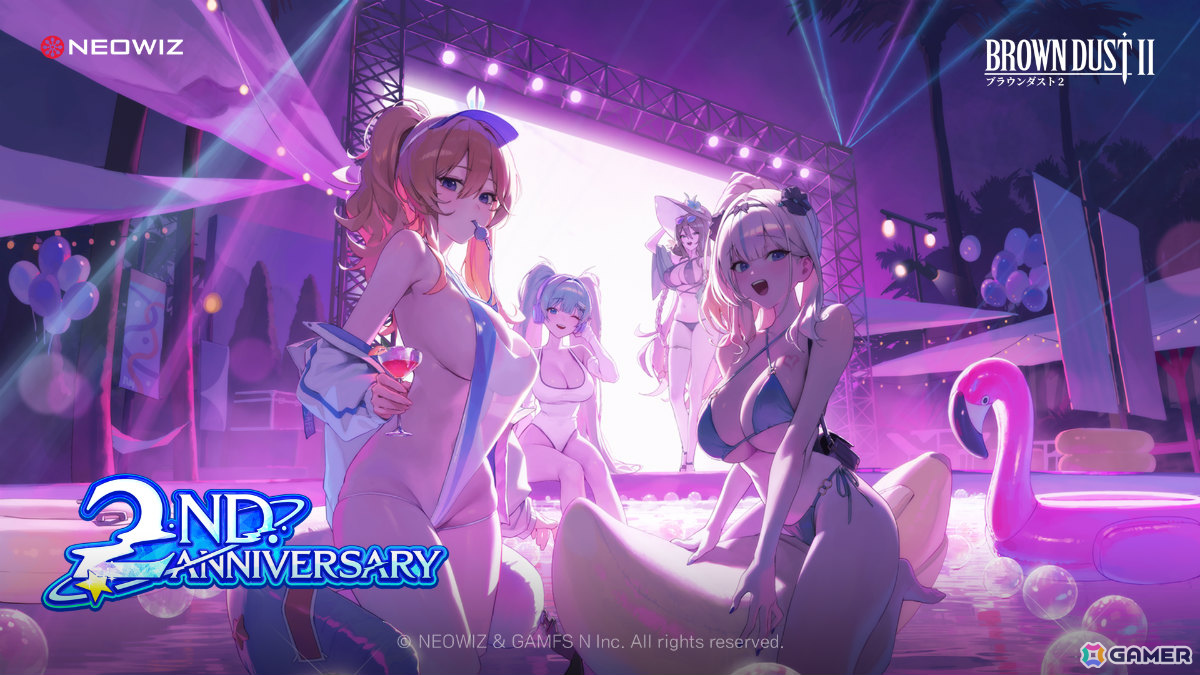 「ブラウンダスト2」2周年特設サイトが公開!今後のロードマップやユースティアなどの水着姿をチェックの画像
