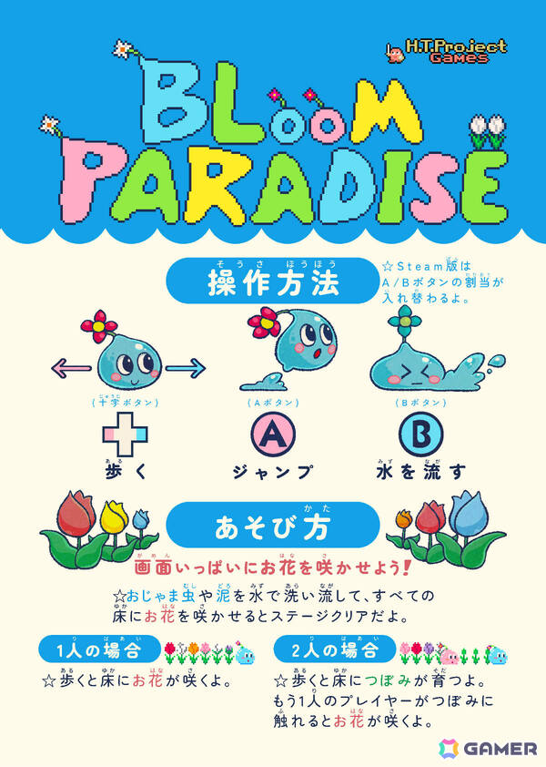 80年代後半のアーケードゲームを彷彿とさせる固定画面アクション「ブルームパラダイス」が6月19日にリリース!の画像