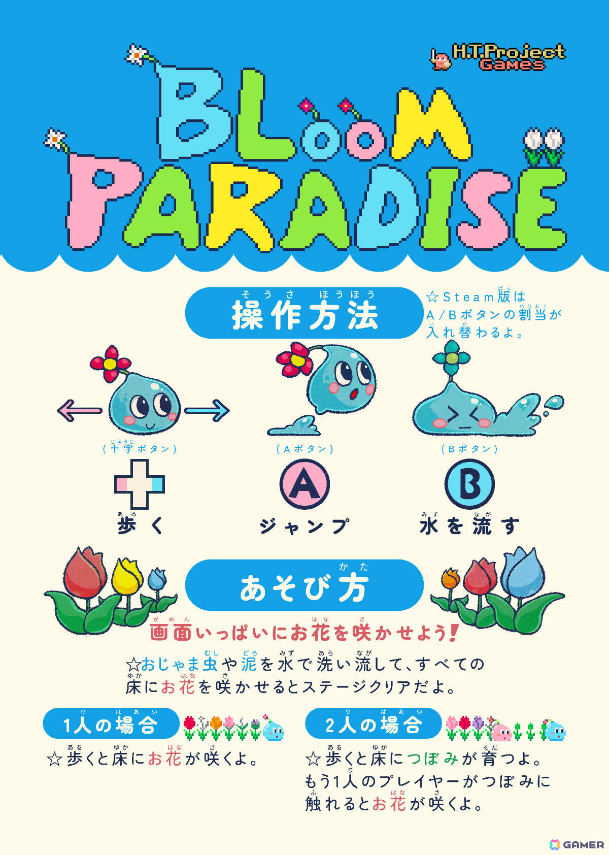 80年代後半のアーケードゲームを彷彿とさせる固定画面アクション「ブルームパラダイス」が6月19日にリリース！の画像11