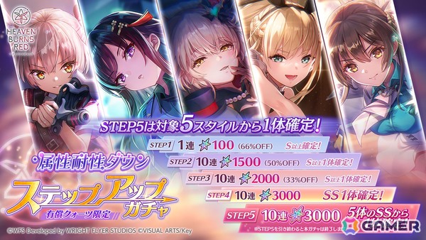 「ヘブバン」SS［Lead by Example］二階堂三郷などが登場する「属性耐性ダウン ピックアップガチャ」開催！の画像2